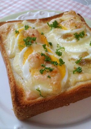 ゆで卵のチーズ柚子胡椒トースト-レシピのメイン写真