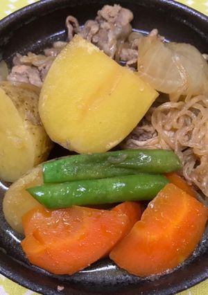 出汁なし 肉じゃが しらたき しっかり味-レシピのメイン写真