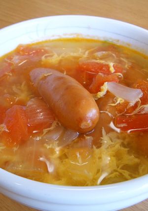 ウインナーまるごとイン！　トマトスープ-レシピのメイン写真