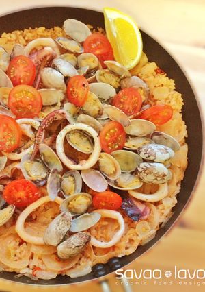 フライパンで☆旨味たっぷり魚介のパエリア-レシピのメイン写真