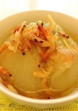 新玉ねぎ丸ごと!桜海老と白だし煮-レシピのメイン写真