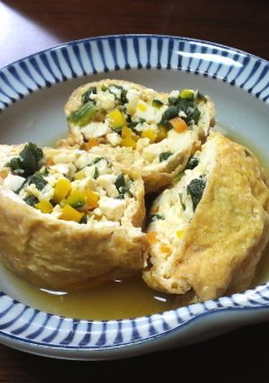 実は簡単♪お揚げさんと豆腐の巾着煮-レシピのメイン写真