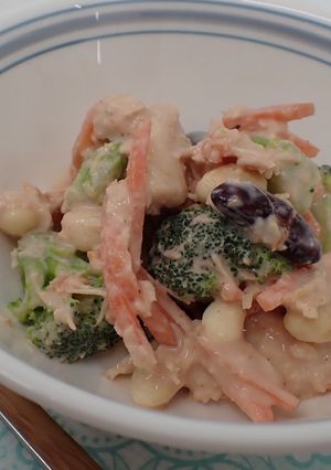 【給食】ブロッコリーと豆のまろやかチリサラダ-レシピのメイン写真