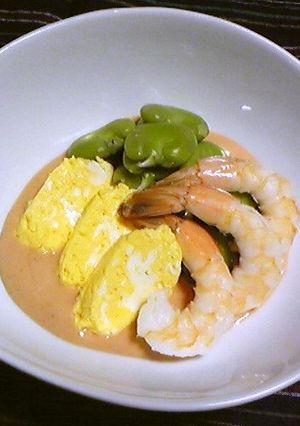 空豆とエビとしめ卵のサラダ-レシピのメイン写真