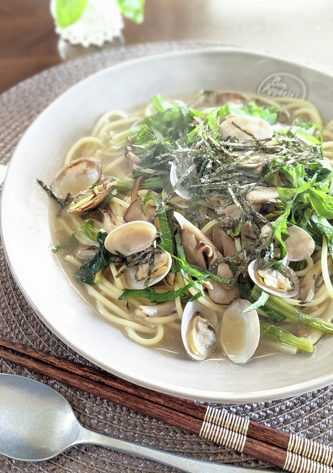 あさりと野菜の和風スープパスタ-レシピのメイン写真