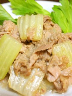 セロリとツナのニンニク炒め-レシピのメイン写真