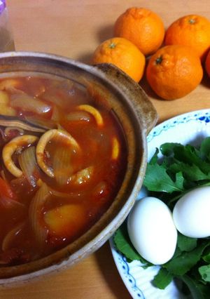 イカと鯛のトマトスープ-レシピのメイン写真