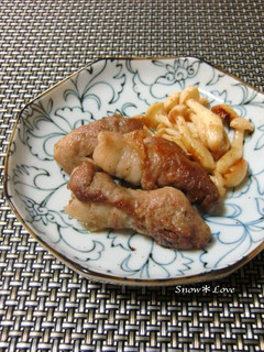 くるくる豚肉とキノコの醤油焼き-レシピのメイン写真