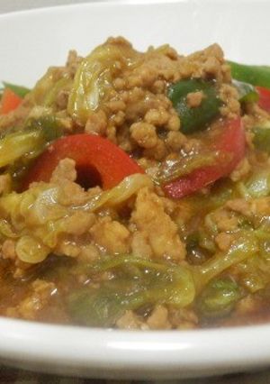 ひき肉と塩麹キャベツの味噌炒め-レシピのメイン写真