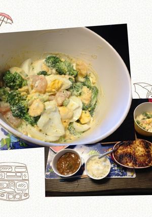 エビとブロッコリーとゆで卵のマヨクリーム-レシピのメイン写真
