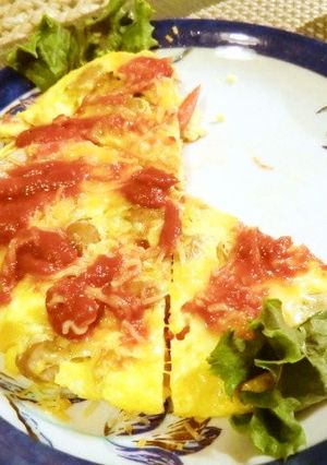 オムレツ嫌いも食べた！ピザ味のオムレツ-レシピのメイン写真