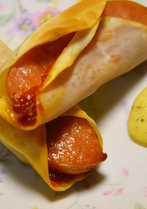 餃子の皮でぱりぱりウインナー巻き-レシピのメイン写真