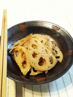 蓮根の黒酢炒め-レシピのメイン写真