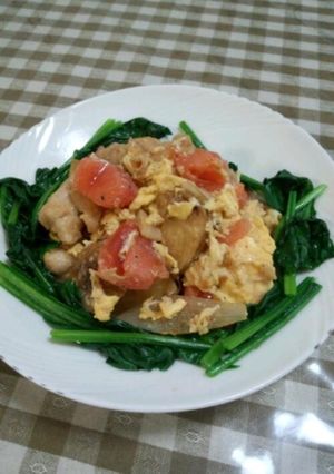 鶏ももとフンワリ卵のトマト炒め-レシピのメイン写真