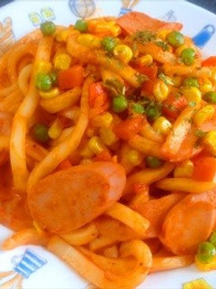 うどんナポリタン-レシピのメイン写真