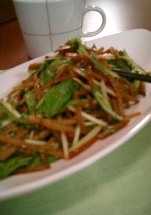 水菜のきんぴらお惣菜-レシピのメイン写真