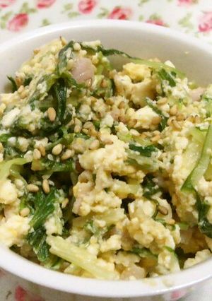 水菜の炒り豆腐-レシピのメイン写真