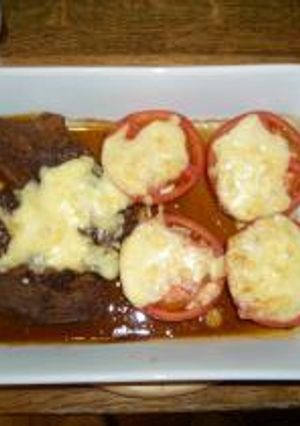 シチューの肉とトマトの焼き物-レシピのメイン写真