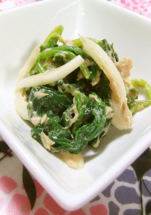 菜の花と玉ねぎのツナごま和え　パスタにも-レシピのメイン写真