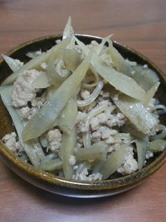 白だしで☆ごぼうと挽き肉の炒め煮-レシピのメイン写真