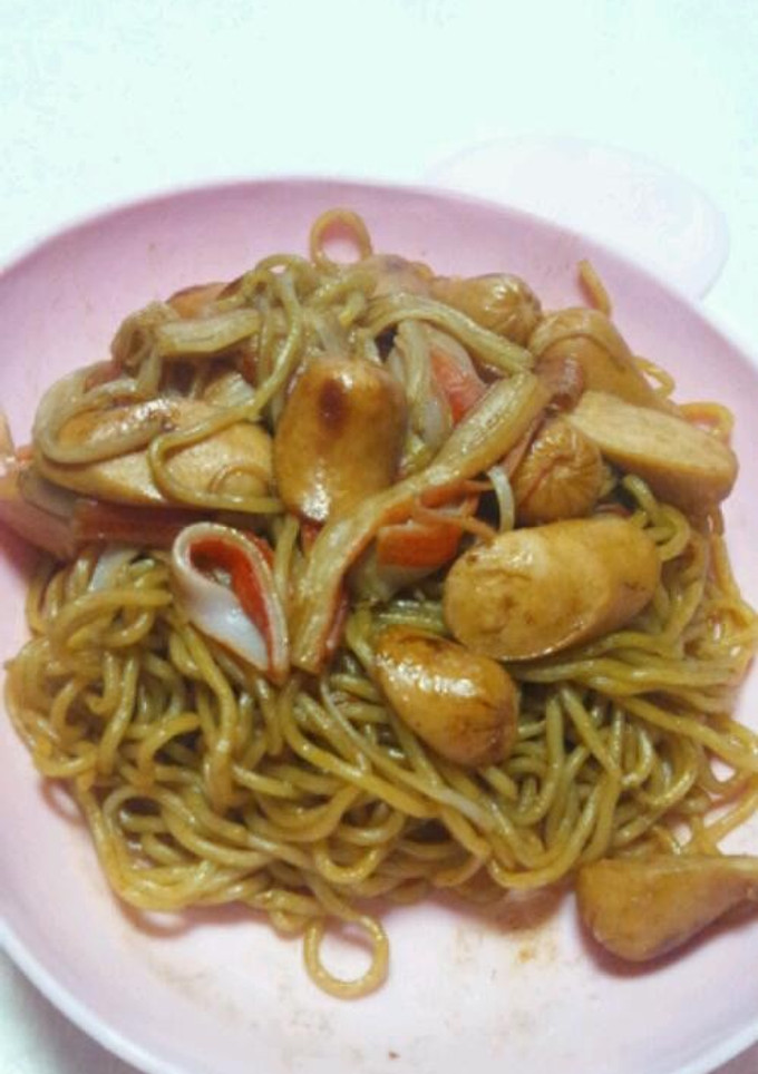 かにかまとウインナーの焼きそば-レシピのメイン写真