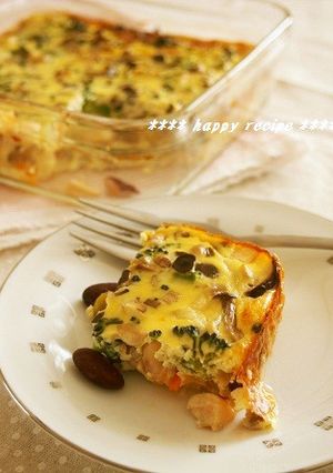 まるでサラダ♫豆とキノコの軽いキッシュ-レシピのメイン写真