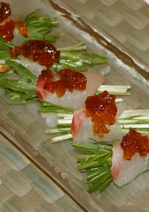 ポン酢ゼリー☆鯛のお刺身ロール-レシピのメイン写真