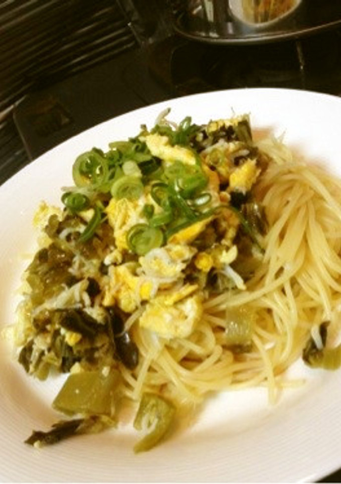 高菜としらすと卵の和風パスタ-レシピのメイン写真