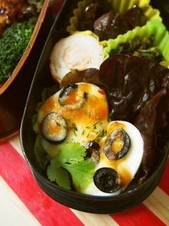 弁当&つまみにゆで卵オリーブ&チーズ焼き-レシピのメイン写真