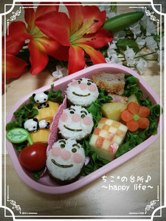 簡単キャラ弁♪俵おにぎりdeアンパンマン-レシピのメイン写真