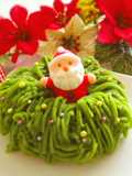クリスマスリースな抹茶薩摩芋モンブラン★