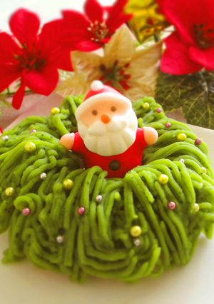 クリスマスリースな抹茶薩摩芋モンブラン★-レシピのメイン写真