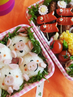 キャラ弁!ブタさんの弁当!-レシピのメイン写真
