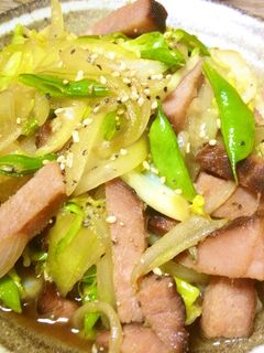 ハム野菜炒め-レシピのメイン写真