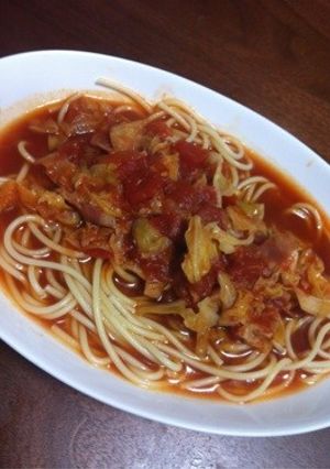 キャベツたっぷり♡トマトスープパスタ-レシピのメイン写真