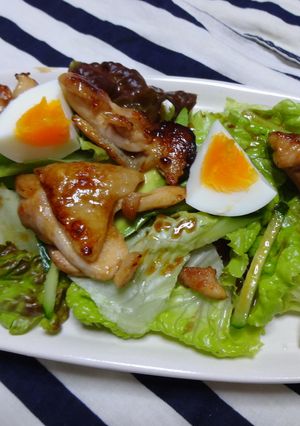 照り焼きチキンサラダ-レシピのメイン写真