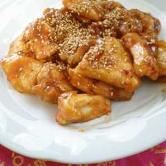 A picture of 鶏ムネ肉のキムチ風味炒め.