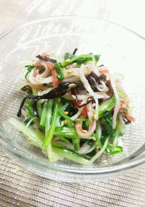 お弁当にも♪水菜とカニカマの塩昆布和え*-レシピのメイン写真