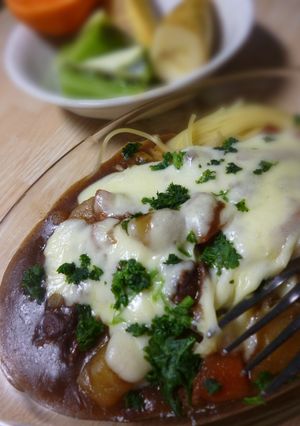 リメイク・スパゲッティーのカレーグラタン-レシピのメイン写真