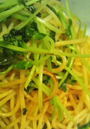 豆苗のシンプルパスタ-レシピのメイン写真