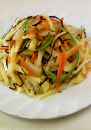 千切り野菜の塩こんぶマヨソテー-レシピのメイン写真