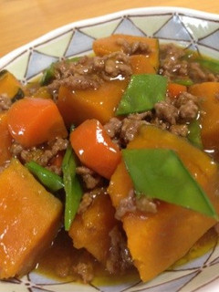 かぼちゃとひき肉の簡単うま煮-レシピのメイン写真
