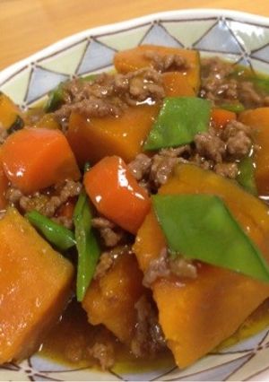 かぼちゃとひき肉の簡単うま煮-レシピのメイン写真