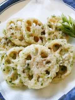 レンコンのスパイシー磯辺揚げ♪-レシピのメイン写真
