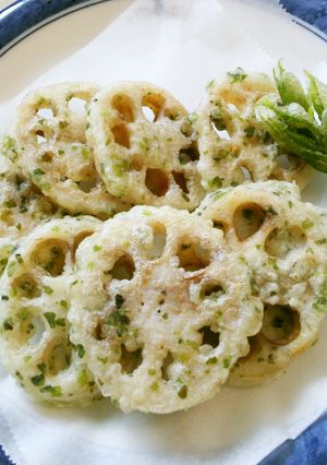 レンコンのスパイシー磯辺揚げ♪-レシピのメイン写真