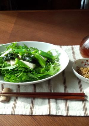 カリカリじゃこと水菜のサラダ-レシピのメイン写真