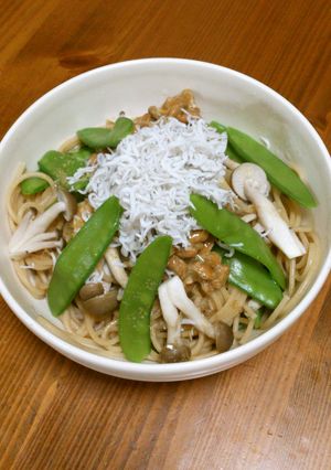 しらす納豆パスタ☆味噌マヨ　全粒粉-レシピのメイン写真
