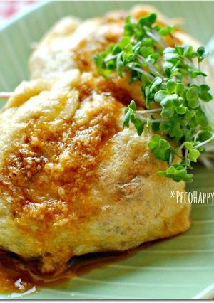 ☆油揚げのねぎ納豆詰め焼き 生姜醤油で☆-レシピのメイン写真