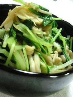 *ヘルシー美味*水菜とえのきの炒め煮*ニンニク風味*-レシピのメイン写真