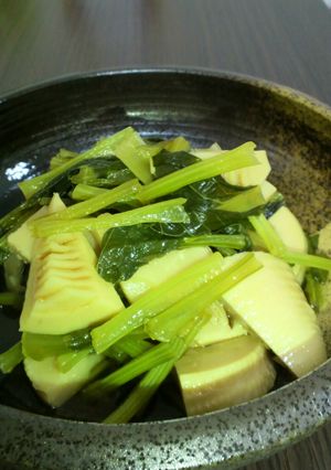 小松菜と筍煮-レシピのメイン写真
